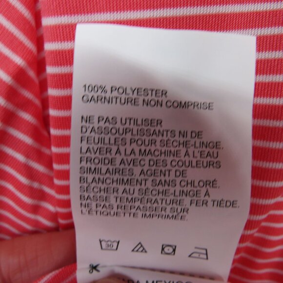 Grand Slam Polo Shirt Mens Extra Large Red White Striped Performance Golf New - Picture 6 of 9